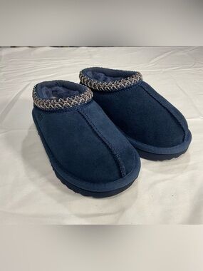 UGG Kids Navy Blue Slip-On Cozy Clog Slippers